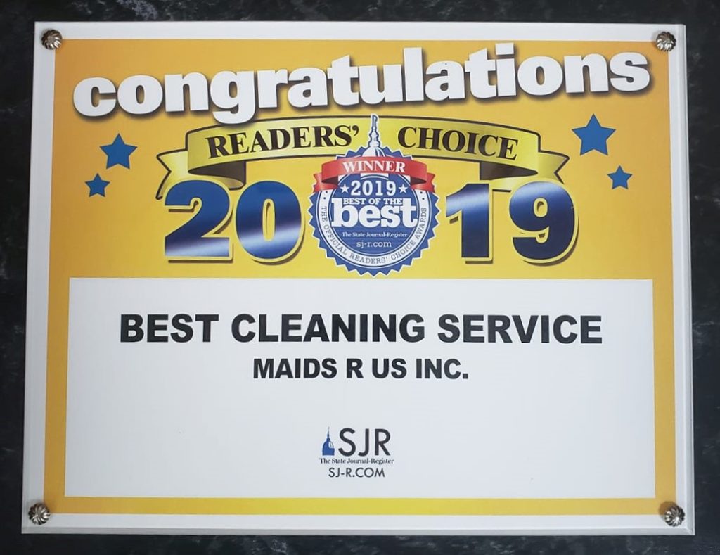 Readers' choice best cleaning service award 2019 Maids "R" Us Springfield il