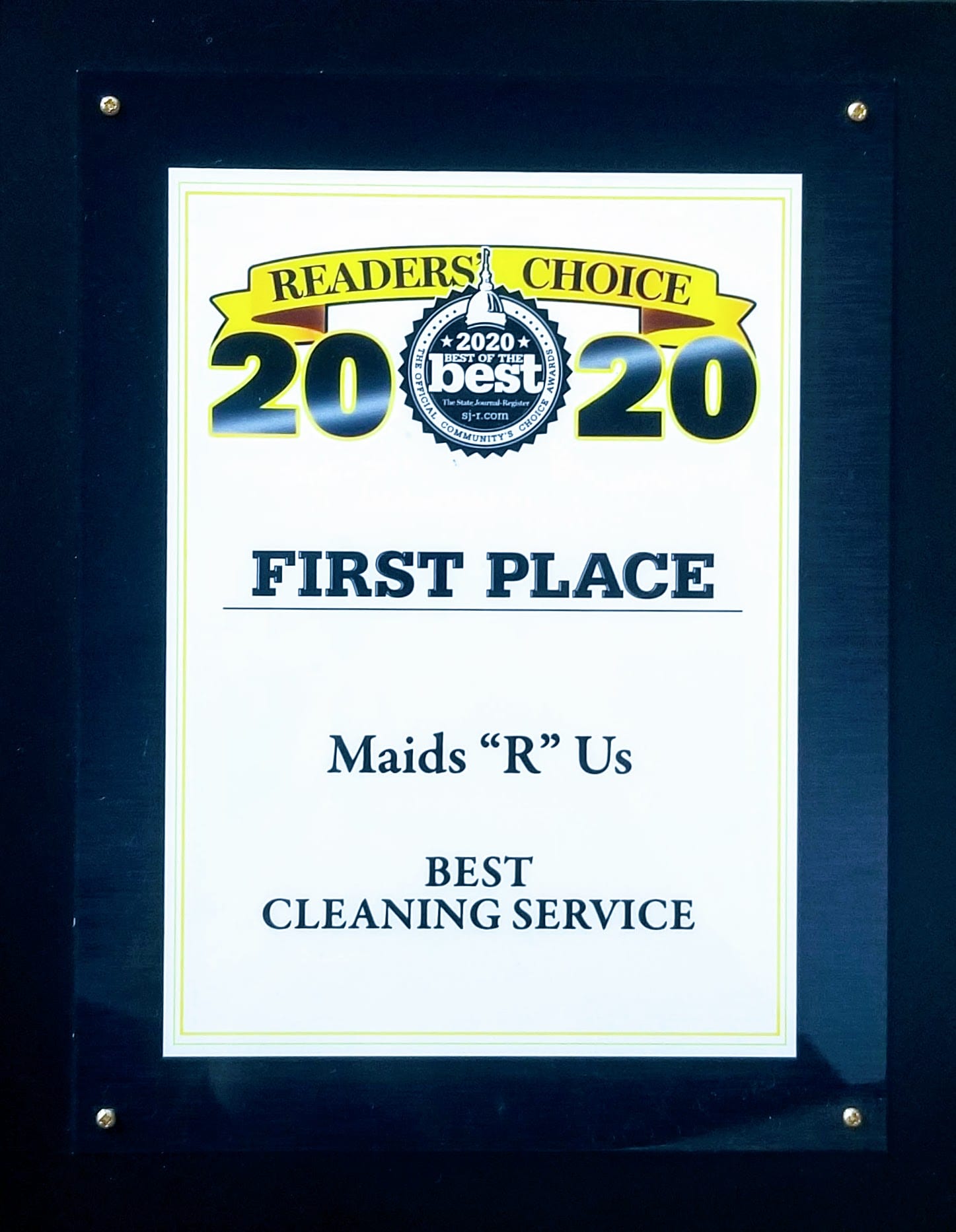 best cleaning services of the year 2020 award for Maids "R" Us Springfield il